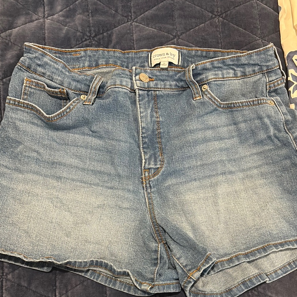 Crown & Ivy Light Blue Denim Shorts